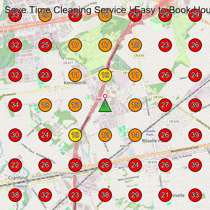 Save Time Cleaning Service | Easy to Book House Cleaning Services in New Jersey GeoGrid visibility map for House Cleaning Service in Union